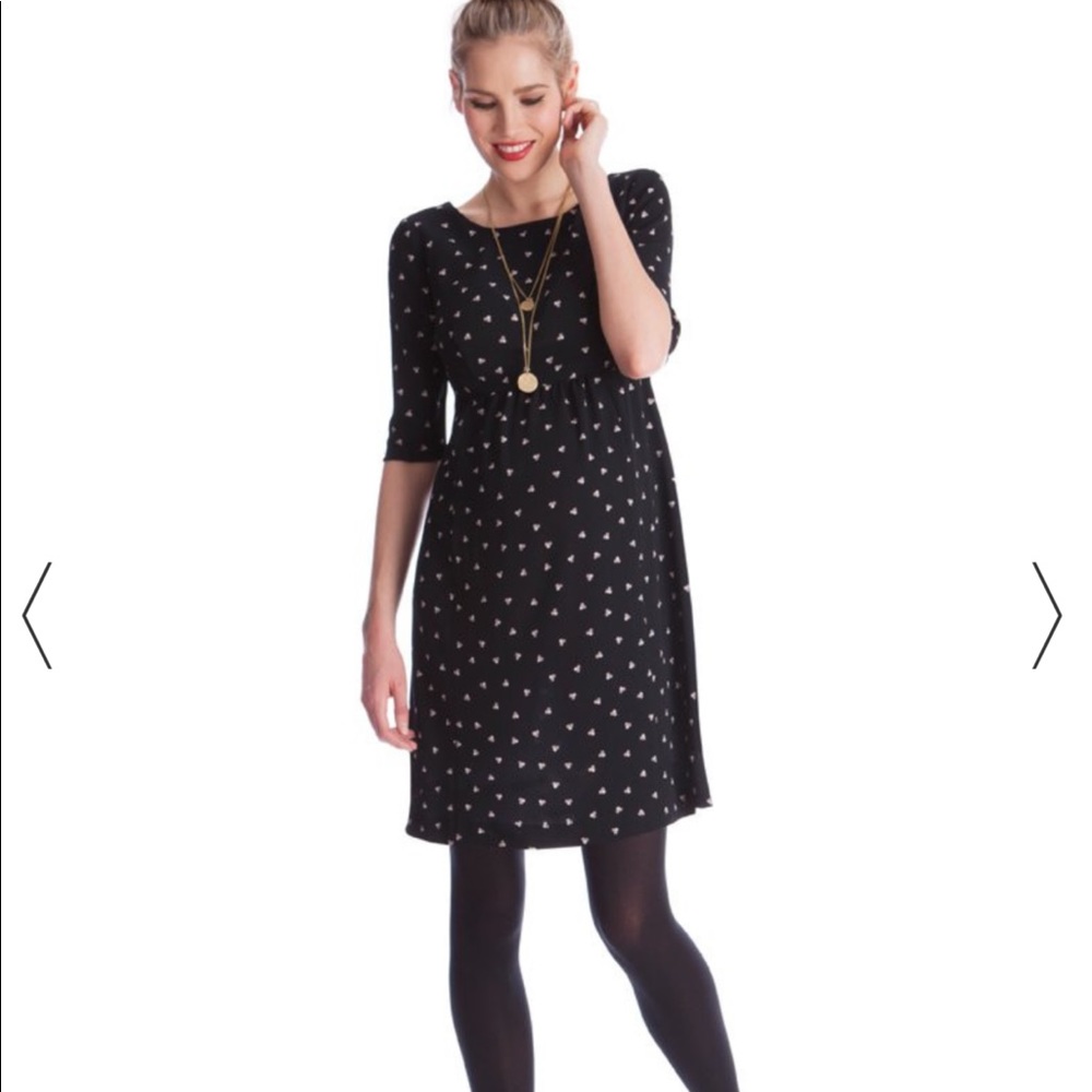 Seraphine black dot maternity dress